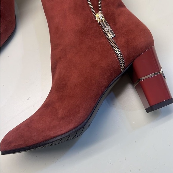 MARINO FABIANI MADE IN ITALY Elegant Suede Ankle Boots - Rust Red - Picture 3 of 10
